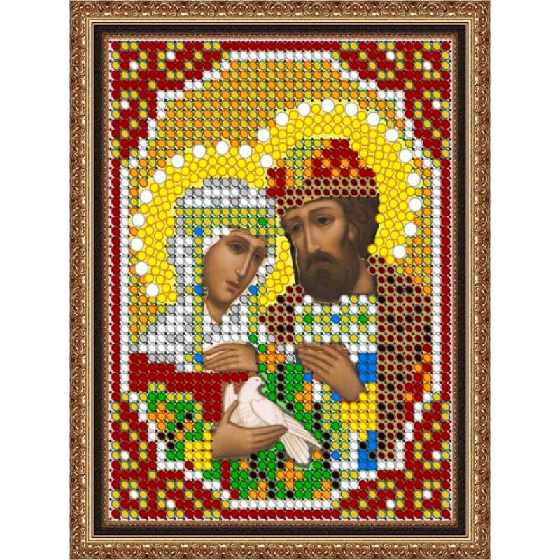 «Светлица» набор для вышивания бисером 8450ЛМ «Св. Петр и Феврония» бисер Чехия 7,5x10 см