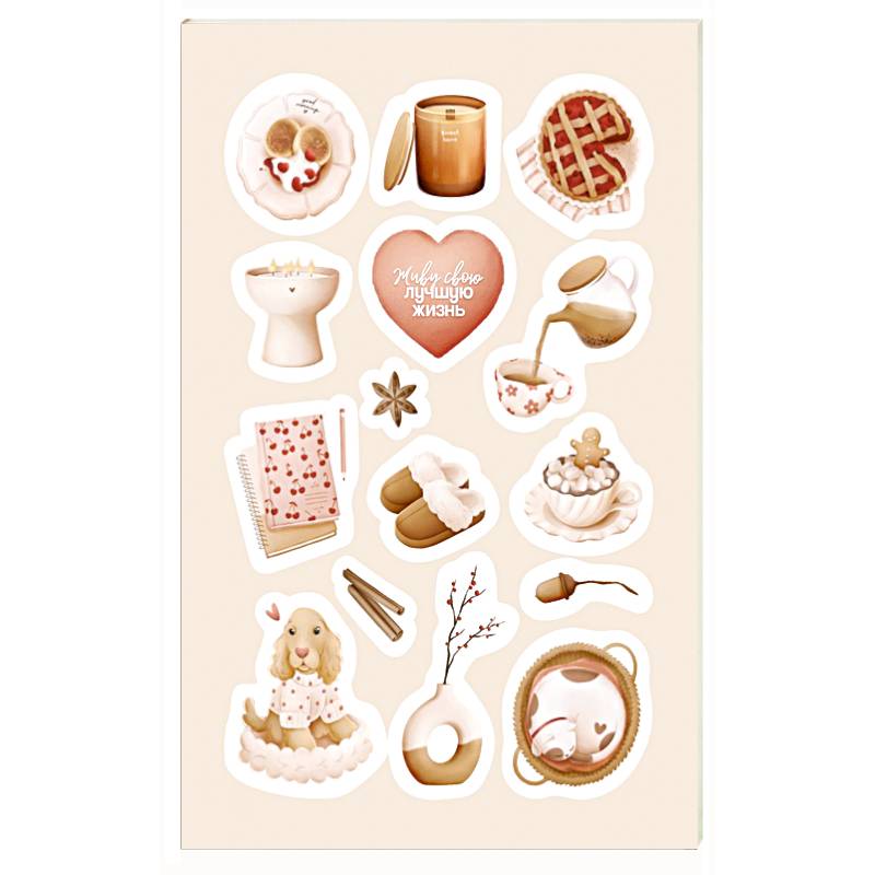 Нежность деталей. Набор стикеров А5 от Ольги Примаченко (5 листов стикеров) Нежность деталей. Набор стикеров А5 от Ольги Примаченко (5 листов стикеров)