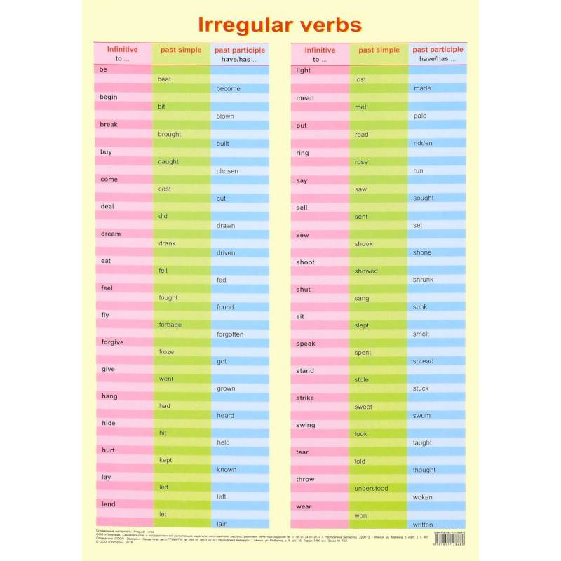 Irregular verbs