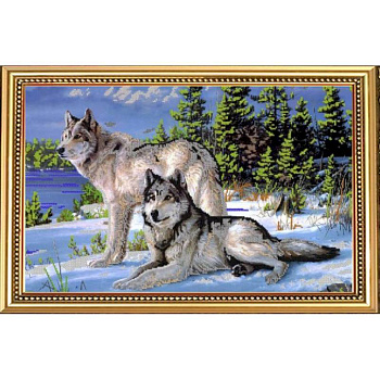«Светлица» набор для вышивания бисером №082 «Волки» бисер Чехия 54,3x34,1 см