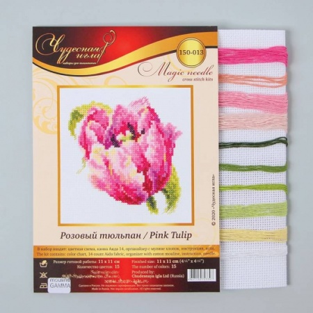 Обучение музыке. Музыкантам-педагогам, книга Набор для вышивания крестом «Розовый тюльпан» 11x11 см купить по скидке