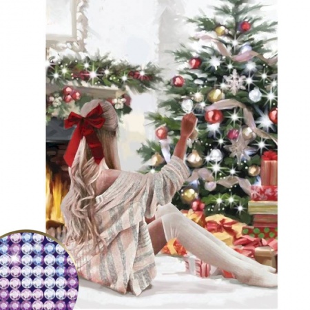 Политика, книга Алмазная вышивка с частичным заполнением «Девушка у ёлки», 30x40 см, холст, ёмкость. Набор для творчества купить по скидке