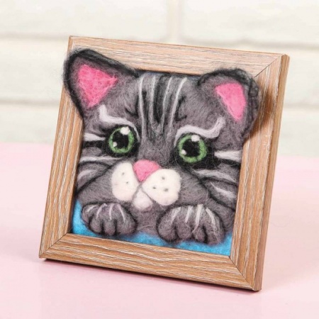 Зарубежная фантастика, книга Картина шерстью объёмная 'Котёнок', 10x10 см купить по скидке