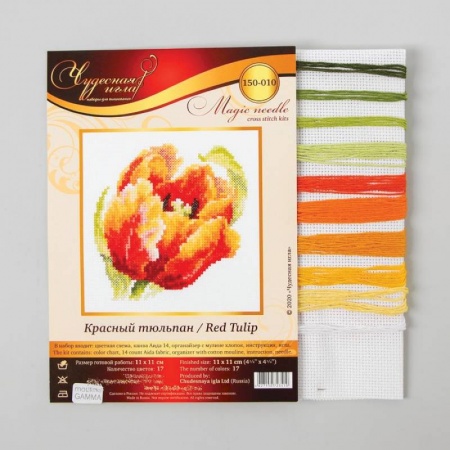 Обучение музыке. Музыкантам-педагогам, книга Набор для вышивания крестом «Красный тюльпан» 11x11см купить по скидке