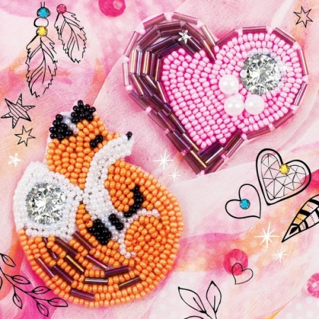 Песенники, ноты, книга Брошь из фетра, вышивка бисером 'Лиса и сердечко', 2 шт. купить по скидке