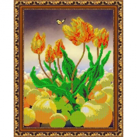 Домашний мастер, книга «Светлица» набор для вышивания бисером №388 «Тюльпаны» бисер Чехия 24x30 см купить по скидке