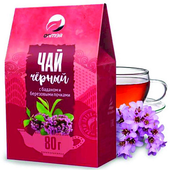 Чай черный с баданом и березовыми почками, 80 г
