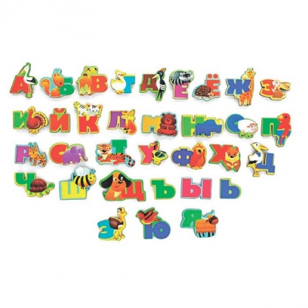 Рисование, живопись, книга Алфавит русский «Животный мир», буква 5x6 см, дерево, бумага, магнитный винил купить по скидке