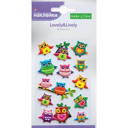 Наклейки объемные 'ЗВЕРУШКИ' 6 видов (2-142/02)