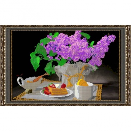 Домашний мастер, книга «Светлица» набор для вышивания бисером №079 «Сирень» бисер Чехия 49,9x30,7см купить по скидке