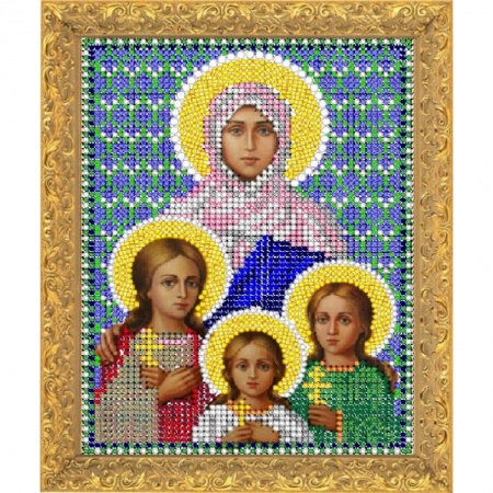 Книги, книга Набор для вышивания бисером 'Святые Вера Надежда Любовь' 12х16см №7337 купить по скидке