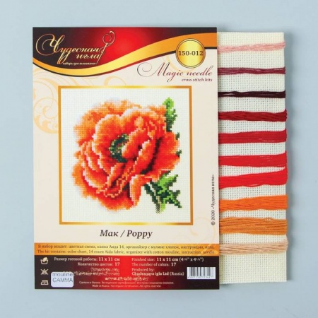 Обучение музыке. Музыкантам-педагогам, книга Набор для вышивания крестом «Мак» 11x11 см купить по скидке