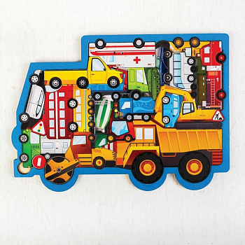 Головоломка 'Машины', размер 28x20 см, головоломка логическая