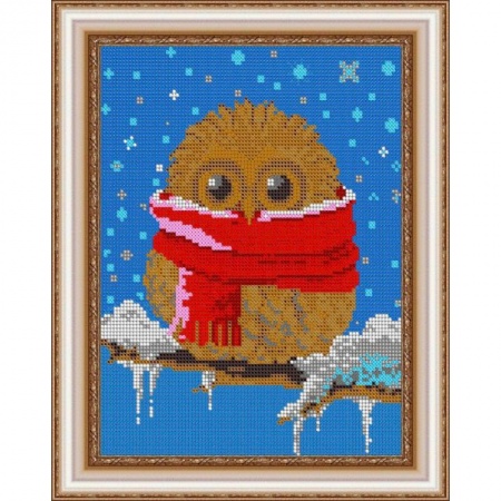 Домашний мастер, книга «Светлица» набор для вышивания бисером №493П «Зимняя совушка» бисер Чехия 19x24 см купить по скидке