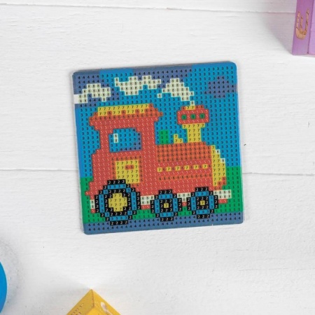 Рисование, живопись, книга Алмазная мозаика магнит для детей 'Паровоз' + емкость, стержень, клеевая подушечка купить по скидке