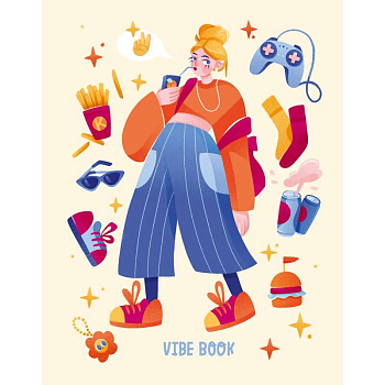 VIBE BOOK. Блокнот для подростков. Песочная обложка.