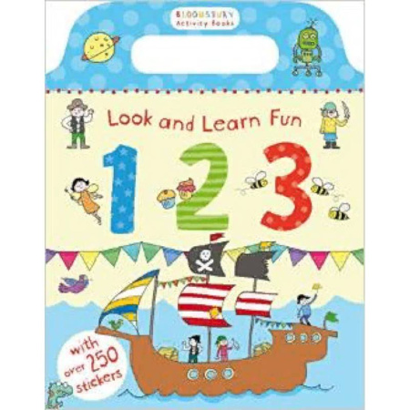 Чтение на английском языке, книга Look and Learn Fun 123. Sticker Book купить по скидке